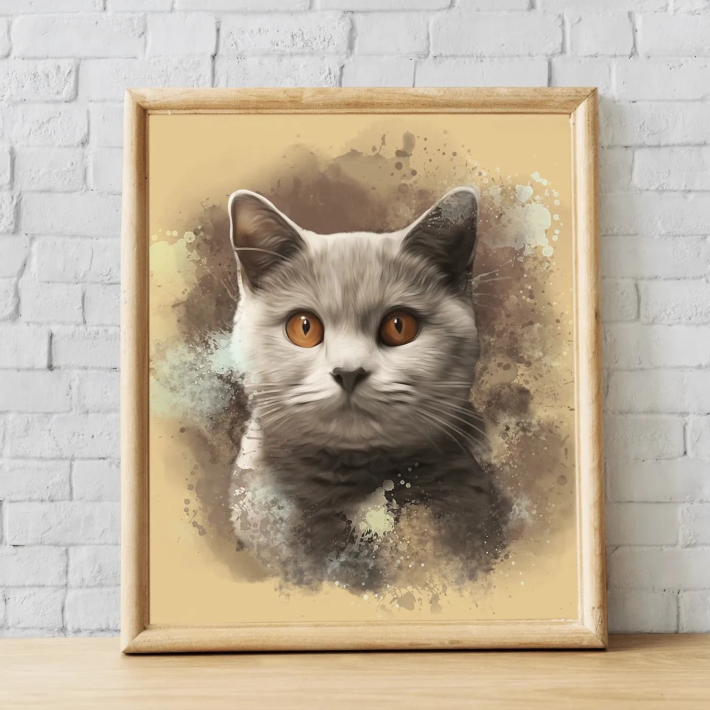 Custom Cat Watercolor Painting