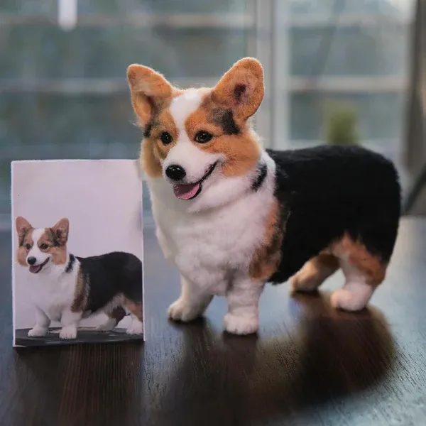 Custom Plush Felt Stuffed Dog From Photo